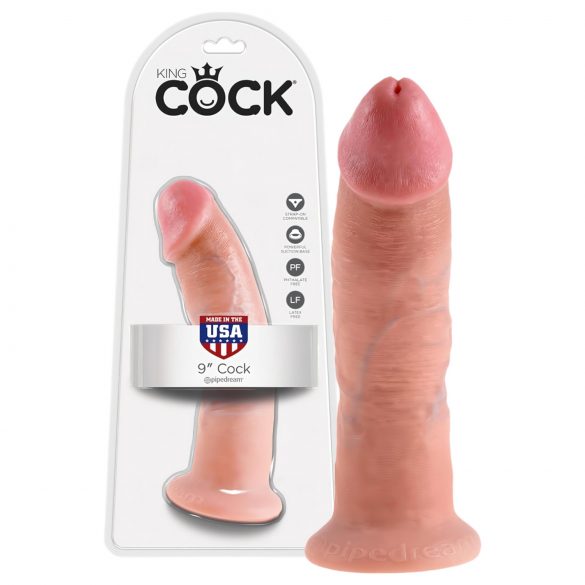 King Cock 9 - realistický dildo s prísavkou (23 cm) - naturálny