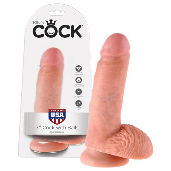 Kráľ Cock 7 semenný dildo (18 cm) - prírodný