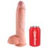 Král Cock 10 semenník veľké dildo (25 cm) - naturálny