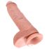 Král Cock 10 semenník veľké dildo (25 cm) - naturálny