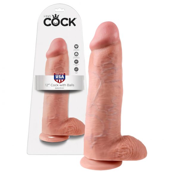 King Cock naturálny dildó s varlatami 30cm