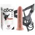 King Cock Strap-on 8 - prírodný priväzovací vibrátor