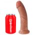 King Cock 8 dildo (20 cm) - tmavá prírodná farba