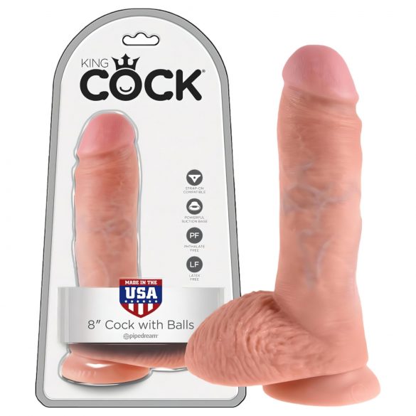 King Cock 8: Realistický dildo (20 cm) - prirodzený vzhľad