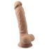 Silexd 7 - prisávací dildo - 17,5 cm (prírodný)