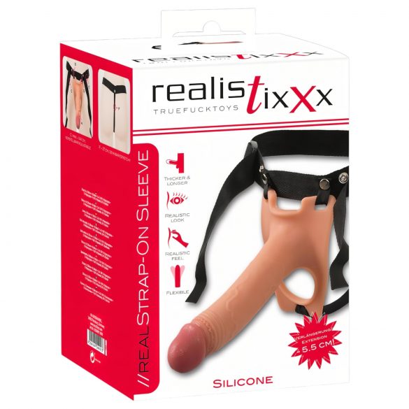 Realistixxx Strap-on: realistický dutý dildó na pripnutie (naturál)