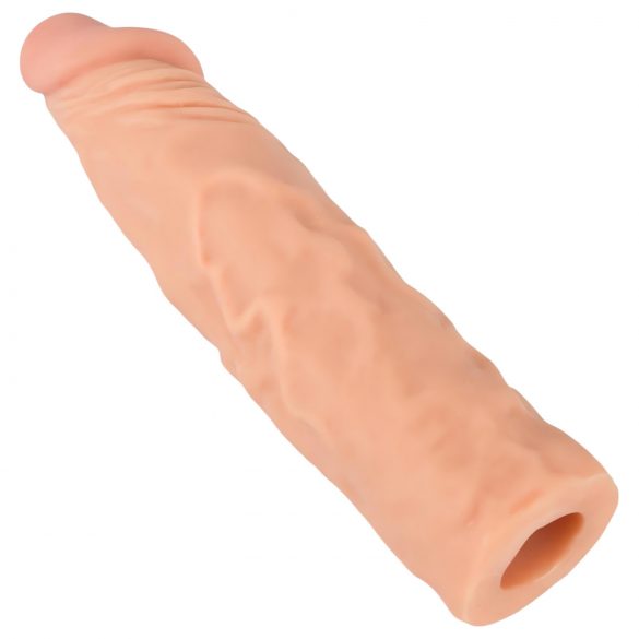 Nature Skin - predlžujúci a hrubší návlek na penis (19,5 cm)