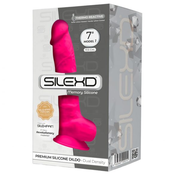 Formovateľné dildo Silexd 7 - 17,5cm s prísavkou (ružové)