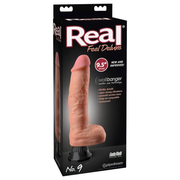 Real Feel Deluxe No.9 - realistický vibrátor s mieškami (prírodný)