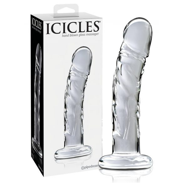 Icicles No. 62 - sklenené dildo s penisovým tvarom (priehľadné)