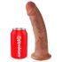 King Cock 9 - realistický dildó s prísavkou (23cm) - tmavý naturál