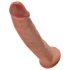 King Cock 9 - realistický dildó s prísavkou (23cm) - tmavý naturál