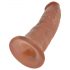 King Cock 9 - realistický dildó s prísavkou (23cm) - tmavý naturál