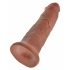 King Cock 10 - veľké dildo s prísavkou (25cm) - tmavá prírodná farba