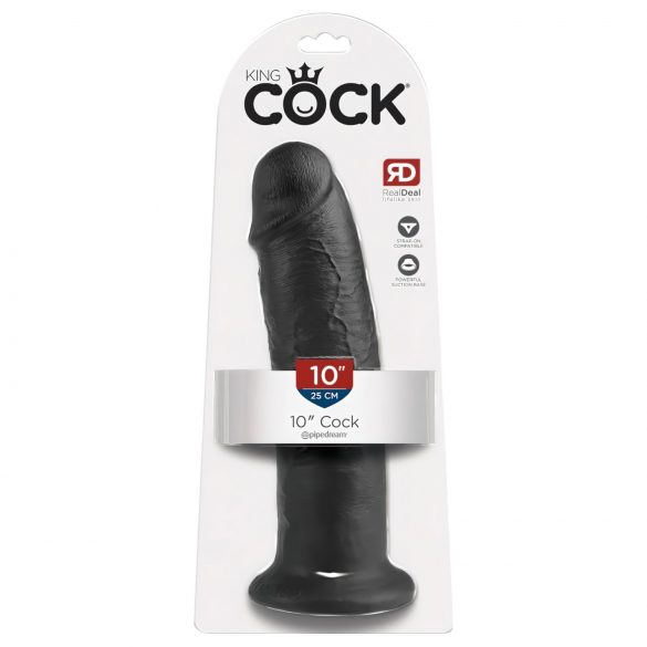 King Cock 10 - veľký prísavkový vibrátor (25cm) - čierny