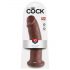 King Cock 10 - veľký prísavný dildo (25 cm) - hnedý