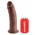 King Cock 10 - veľký prísavný dildo (25 cm) - hnedý