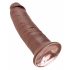 King Cock 10 - veľký prísavný dildo (25 cm) - hnedý