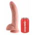 King Cock 9 - veľký prísavkový dildo s semenníkmi (23cm) - prírodný