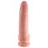 King Cock 9 - veľký prísavkový dildo s semenníkmi (23cm) - prírodný