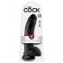 King Cock 9 - veľký prísavkový dildó s semeníkmi (23 cm) - čierny