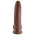 King Cock 9 - hnedé dildo s prísavkou a semenníkmi (23cm)