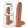 King Cock 11 - prísavný dildo s vajcami (28cm) - tmavý naturál