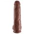 King Cock 11 - veľký prísavný dildo (28cm) - hnedý