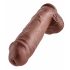 King Cock 11 - veľký prísavný dildo (28cm) - hnedý