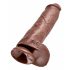 King Cock 11 - veľký prísavný dildo (28cm) - hnedý