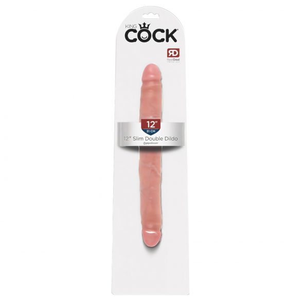 King Cock 12 Slim - realistická dvojitá dildó (31 cm) - prirodzené