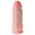 King Cock 9 Chubby - prísavkový dildó s semenníkmi (23 cm) - prírodný