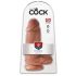 King Cock 9 Chubby - prísavný, dildo (23cm) - tmavo prirodná