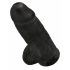 King Cock 9 Chubby - prísavný, semenníkový dildó (23cm) - čierny