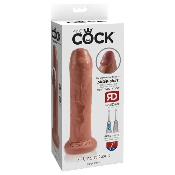 King Cock 7 - realistický dildó (18cm) - tmavá ušľachtilá farba