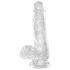 King Cock Clear 6 - prísavná dildo s guličkami (15 cm)