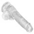 King Cock Clear 6 - prísavná dildo s guličkami (15 cm)