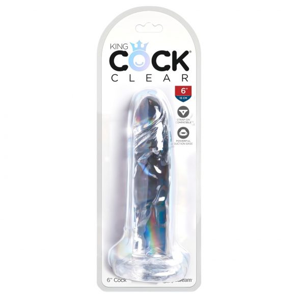 King Cock Clear 6 - prísavný dildo (15 cm)