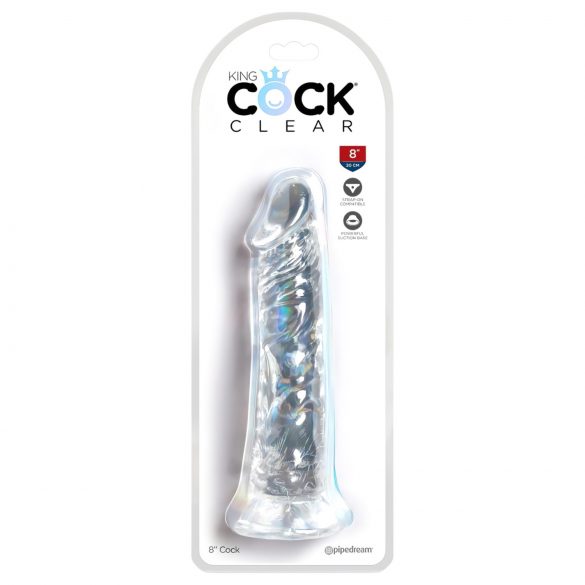 King Cock Clear 8 - prísavný veľký dildó (20 cm)