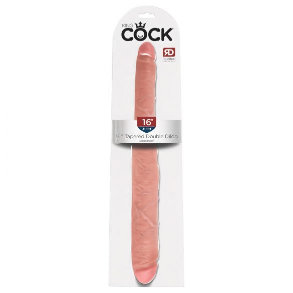 King Cock 16 Tapered - realistické dvojité dildo (41cm) - prírodná farba