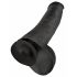 King Cock 15 - prisávací dildo s gulami (38cm) - čierne