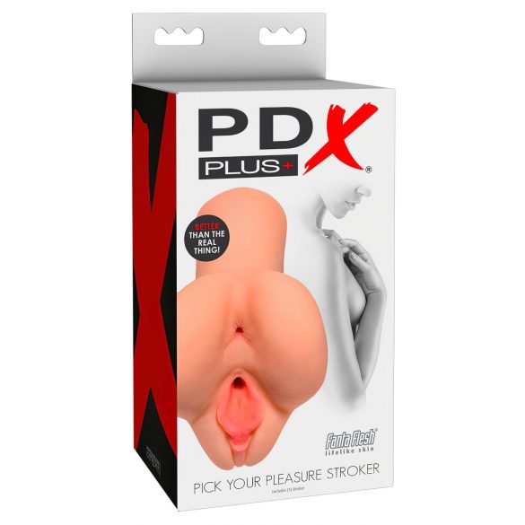 PDX Vyber si potešenie - 2v1 realistický masturbátor (prírodný)