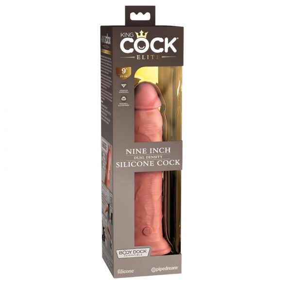 King Cock Elite 23cm - realistický dildó s prísavkou, prirodzený