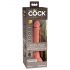 King Cock Elite 7 - prísavkový, diaľkovo ovládaný vibrátor 18 cm - prírodný