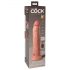 King Cock Elite 9 - prísavný vibrátor 23 cm - prírodný