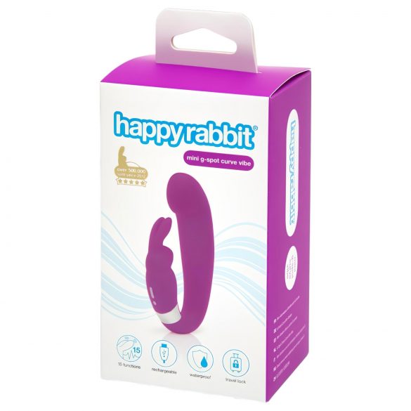 Happyrabbit Mini G - nabíjací G-bod vibrátor s ramienkom (fialový)