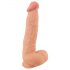 Prírodný pocit - dildo s kožou - 25cm (natur)