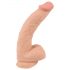 Prírodný pocit - dildo s kožou - 25cm (natur)