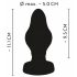 ANOS - rebrovaný mäkký análny dildo - 5 cm (čierny)