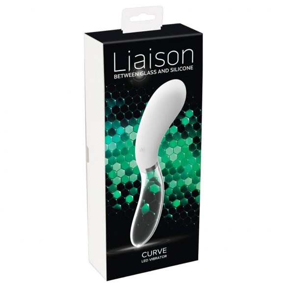 Liaison Curve - nabíjací LED vibrátor (priehľadný-biely)